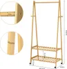 CASARIA® Portant à vêtements en bambou avec roulettes Voir les images du produit 2