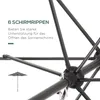 Sonnenschirm Ø196 cm, sechseckig Balkonschirm für Strand Produktbild-Vorschau 5