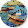 Wanduhr - Rund - Glasuhr - Łódź Hafen Bunt - 40x40cm - Produktbild-Vorschau 1