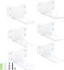 Wandplankbeugels, metaal, 75 kg, set van 6, robuust, wit Productafbeelding-voorbeeld 1