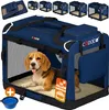 CADOCA® Cage de transport L Bleu pour animaux chien chat Voir les images du produit 1