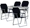5-teiliges Campingmöbel Set Alu 120x60x58/70cm schwarz Produktbild-Vorschau 3