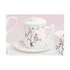 Teetasse mit Teesieb CHERRY BLOSSOM 380ml weiß rosa Produktbild-Vorschau 3