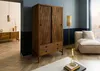 MASSIVMOEBEL24 Kleiderschrank Mango 100x60x180 braun geölt Produktbild-Vorschau 2