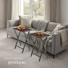 Ensemble de 2 tables d’appoint pliables Phoenix - Bois Voir les images du produit 7