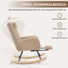 A rocking chair with its rocking angle highlighted by graphics and text. Náhľad obrázku produktu