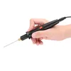 A hand holding a black hot wire foam cutter with a red switch. Produktbild-Vorschau