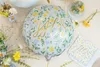 Folienballon IHS mit Blumen Motiv 45cm rund Weiß Gold Grün Produktbild-Vorschau 2