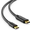 A black USB-C to Micro USB cable with gold-plated connectors is shown against a white background. Produktbild-Vorschau