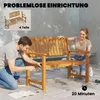 Outsunny Gartenbank 2-Sitzer Wetterfest Holzbank mit Produktbild-Vorschau 8