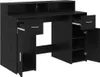 Biurko Czarne Dąb 120X55X91 Cm Drewno Inżynieryjne Lumarko! Podgląd zdjęcia produktu 6