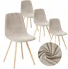 Stuhlhusse - Beige - 4 Stück - Samt - Bezug für Produktbild-Vorschau 1