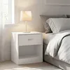 Relaxdays Nachttisch 2er Set, Schublade, offenes Fach, HBT Produktbild-Vorschau 3