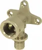 A single brass plumbing fitting, an elbow with a mounting flange. Anteprima dell’immagine prodotto