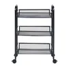 A black three-tiered rolling cart is shown against a white background. Produktbild-Vorschau