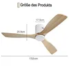Sofucor Deckenventilator aus Massivholz ohne Licht, 136 cm, Produktbild-Vorschau 2