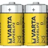 Two VARTA SUPERLIFE D batteries are shown side-by-side against a white background. Produktbild-Vorschau