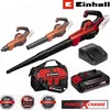 A collection of Einhell power tools and accessories laid out on a white background. Produktbild-Vorschau