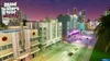 A vibrant cityscape at dusk, featuring iconic Art Deco architecture and palm trees, with cars driving on a street. Produktbild-Vorschau