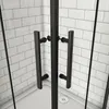 76x80x195cm Schwarz Faltbar+drehbar 6mm Nano ESG Glas  Produktbild-Vorschau 10