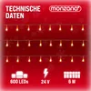 Vánoční LED osvětlení 60 m | teplá bílá 600 LED Náhled obrázku produktu 4