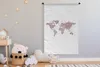 MuchoWow® Wandteppich Wandbehang Weltkarte - Rosa - Marmor Produktbild-Vorschau 3