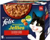 A box of Felix Sensations Jellies cat food, featuring a cartoon cat and an image of the food. Náhled obrázku produktu