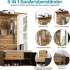 MODFU Garderobenset in Holzoptik mit Spiegel, Schuhbank Produktbild-Vorschau 4