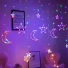 LED Stern Mond Lichtervorhang Bunt Lichterkette Produktbild-Vorschau 4