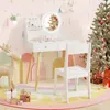 A child's vanity set with a mirror, chair, and Christmas decorations. Podgląd zdjęcia produktu