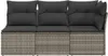 vidaXL Gartensofa mit Kissen 3-Sitzer Grau Poly Rattan Produktbild-Vorschau 3