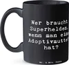 Mr. & Mrs. Panda Pott Spruch Adoptivmutter Heldin - Schwarz Produktbild-Vorschau 2
