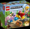 The image shows the packaging of a LEGO Minecraft The Coral Reef building set. Podgląd zdjęcia produktu