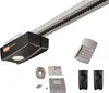A garage door opener system and its accessories are displayed against a white background. Produktbild-Vorschau