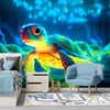 Vlies fototapete Neon-Schildkröte 400x280 cm Feeby Bunt Produktbild-Vorschau 2