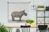MuchoWow® Wandteppich Wandbehang Rhinozeros - Tiere - Produktbild-Vorschau 2