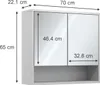Koupelnová zrcadlová skříňka Vicco Eliza Bílá 70 x 65 cm se Náhled obrázku produktu 3