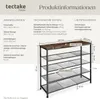 tectake® Schuhregal Sheffield 100 x 30,5 x 93 cm Produktbild-Vorschau 5