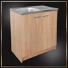 A kitchen cabinet with a sink and faucet. Produktbild-Vorschau