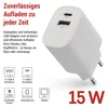 EMOS Chargeur USB-C+A 15Watt, Alimentation USB sans câble, Voir les images du produit 2