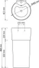 Technical drawing with dimensions of a white ceramic stand washbasin. Náhľad obrázku produktu