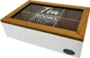 Poop Box na čaje se šesti přihrádkami, bílá s dřevěným Náhled obrázku produktu 3
