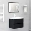vidaXL 2-tlg. Badmöbel-Set Schwarz Holzwerkstoff Produktbild-Vorschau 1