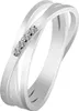 925/- Echt Silber Ring "Amy", Zirkoniabesatz, matt/poliert, Produktbild-Vorschau 1
