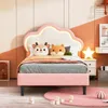 INONEFT Kinderbetten 90x200 mit LED, Polsterbett Jugendbett Produktbild-Vorschau 2