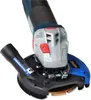 A close-up shot of an angle grinder with a dust collection shroud and a diamond grinding cup wheel attached, set against a white background. Produktbild-Vorschau