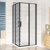 80x100x185cm Nano+ESG Glas Schwingtür Eckeinstieg schwarze Produktbild-Vorschau 1