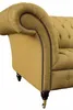Chesterfield Sessel Design Polster Sofa Couch Braun Textil Produktbild-Vorschau 6