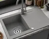 Granitspüle 76x44 cm mit Armatur Grau – Küchenspüle aus Produktbild-Vorschau 10