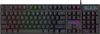 A top-down view of a black RGB LED gaming keyboard with a QWERTZ layout. Produktbild-Vorschau